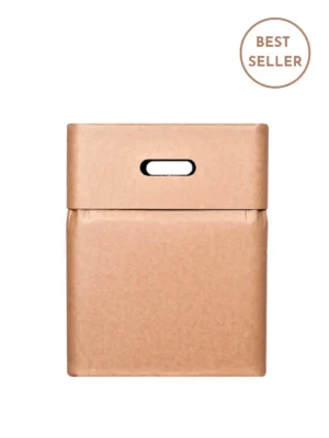 MULGEO H46 Box-Chair in natural brown cardboard with a removable lid